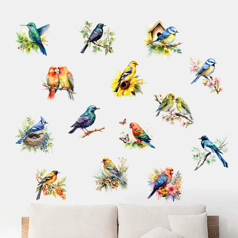 Творческая новая сорока дрозды птицы попугая настенная наклейка гостиная спальня самоклеящаяся съемная декоративная наклейка G-32