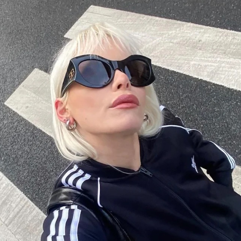 Nuevas letras transfronterizas B personalidad marco grande tendencia redonda gafas de sol de moda ins mismo estilo street hip-hop
