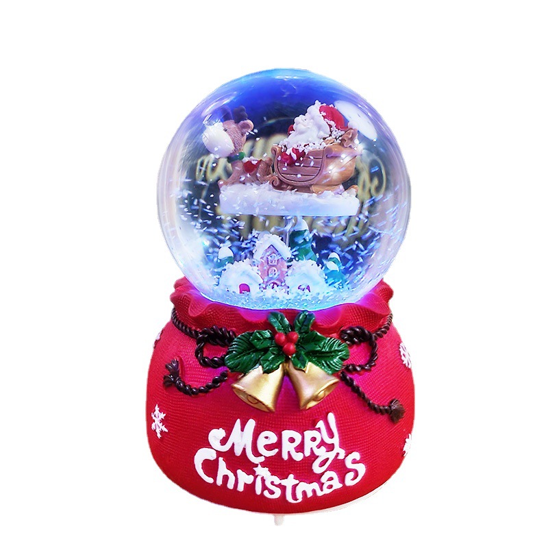  resin Santa Claus crystal ball ornaments holiday decoration snowflake music box resin technology to map custom