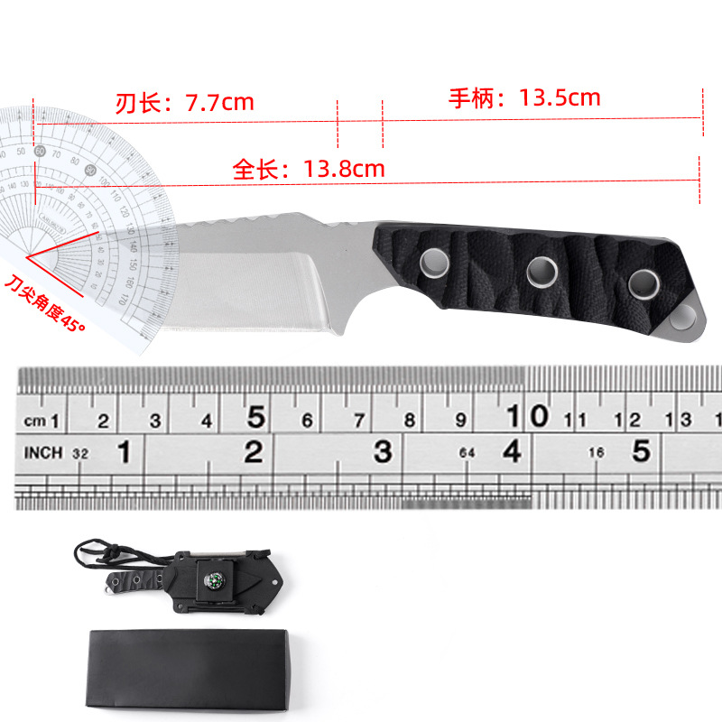 创意多功能小刀小匕首带指南针镜子日常居家礼品户外便携露营