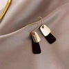 6#Black gold ear hook-silver needle