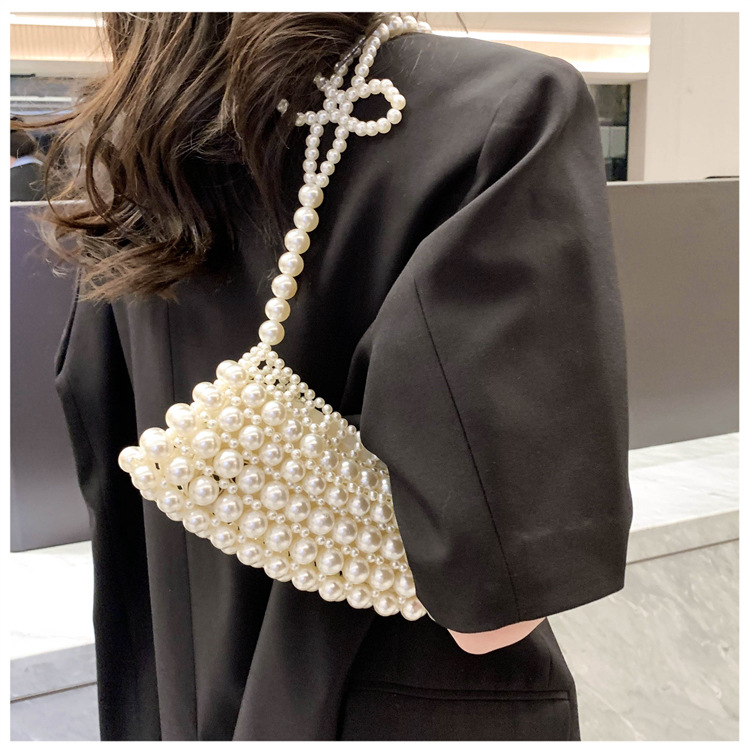 Women's All Seasons Artificial Pearl Solid Color Elegant Oval Open Underarm Bag display picture 8