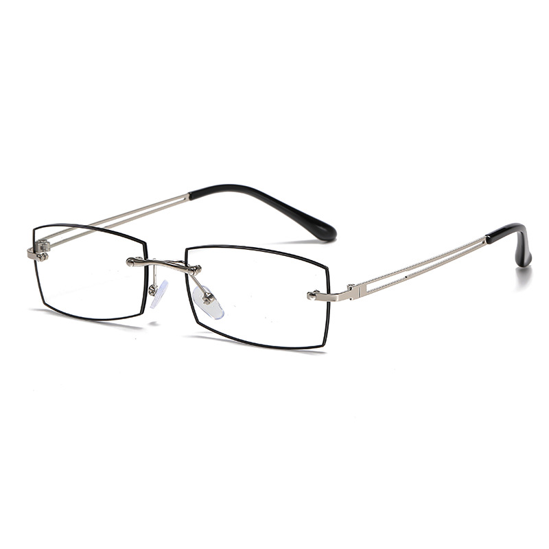 Gafas de lectura de moda que cambian de color fotosensibles Gafas anti-luz azul en polvo brillante sin marco Gafas de lectura de negocios de alta definición terminadas