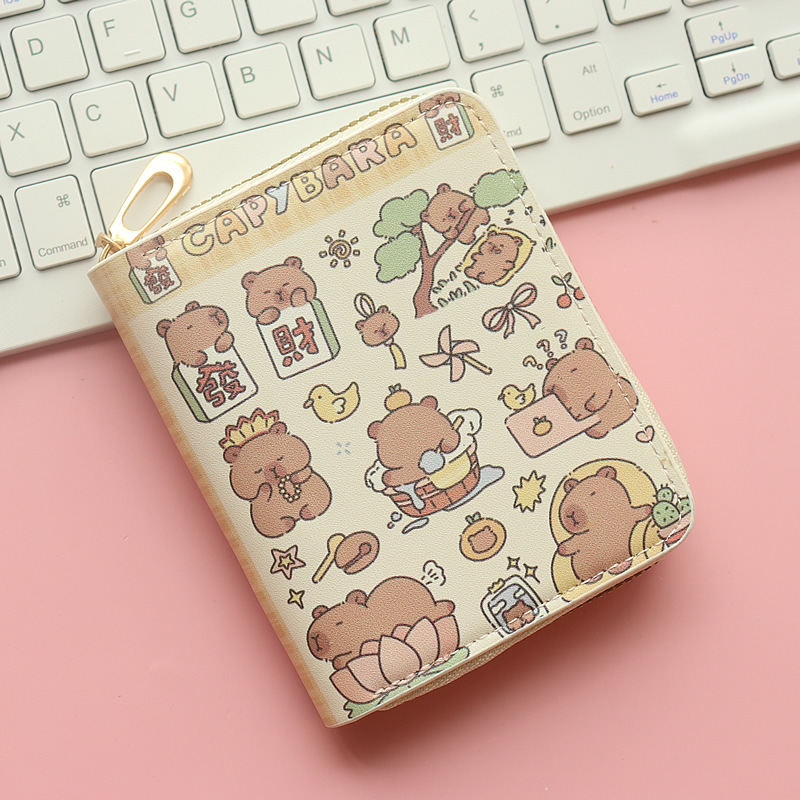 56g Weight pu Lining Material Side Zipper Closure Type Coin Purse Bags Type 1 Piece Quantity Holiday, Daily Occasion Pu Leather Material Animal, Cartoon Pattern All Seasons Season Unisex Gender Streetwear Style Square Shape Unisex Animal Cartoon Pu Leather Side Zipper Wallets 4