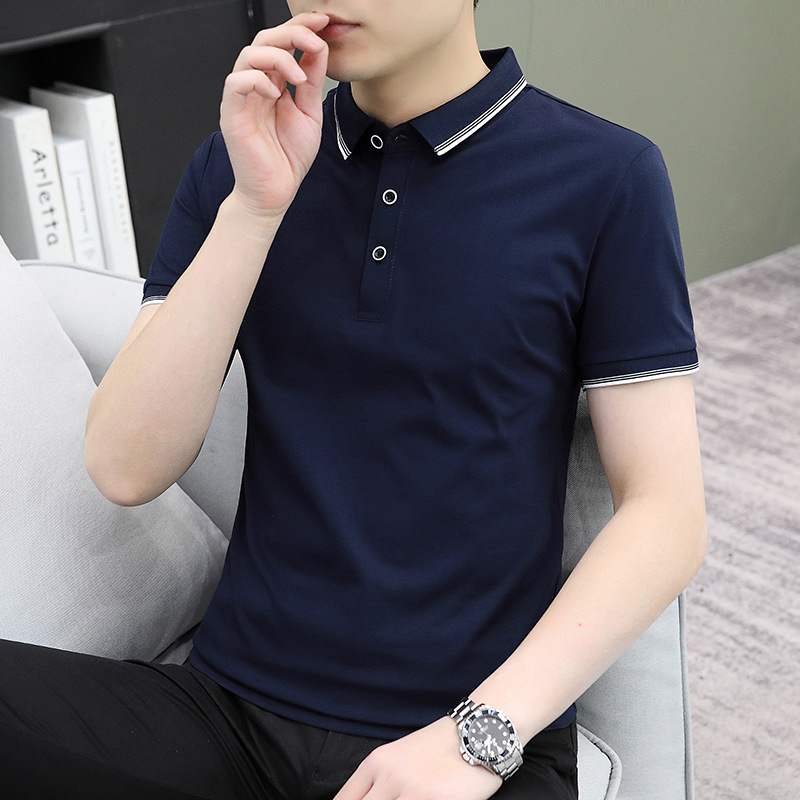 Transfronterizo 5XL-8XL Ropa de hombre de media manga solapa de negocios de manga corta verano más tamaño polo ropa de trabajo bordado logotipo image 3