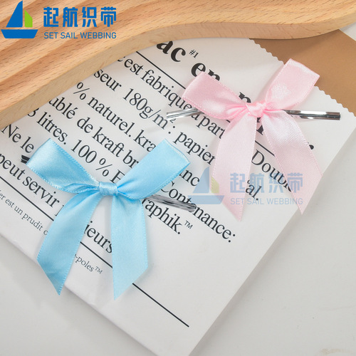 Korean jewelry accessories ribbon gift packaging clothing accessories 8 cent silver bar hand-knotted ribbon bow