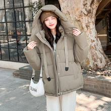 外贸2025冬季新款韩版宽松短款女棉衣棉服加厚连帽棉袄外套面包服