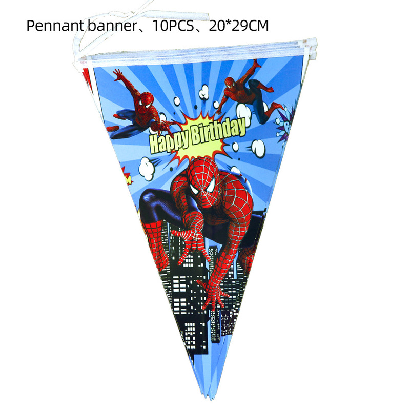 クロスボーダー漫画妖精ボールテーマ三角旗祭りパーティー横断幕漫威アベンジャーズ雰囲気装飾旗|undefined