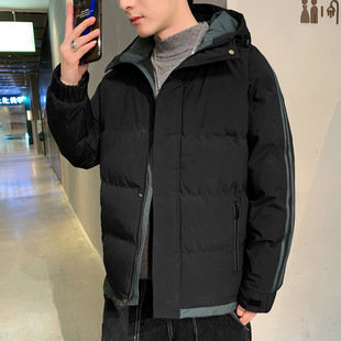 Men's cotton-padded coat winter new fashion trendy cotton-padded jacket down cotton-padded coat fleece-lined thickened winter cotton-padded coat