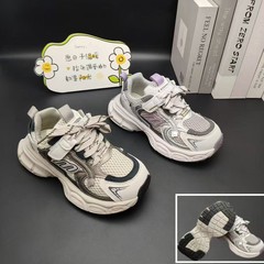 童鞋2025新款春秋儿童双网休闲运动鞋男女孩 透气贴片轻便跑步鞋
