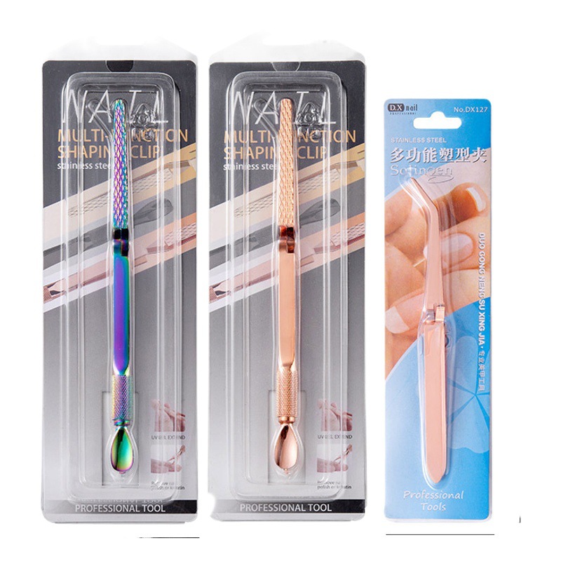 Clip de conformación de uñas clip de conformación pinzas de acero inoxidable tipo X extensión de clip de conformación de uñas de cristal alicates herramientas de uñas