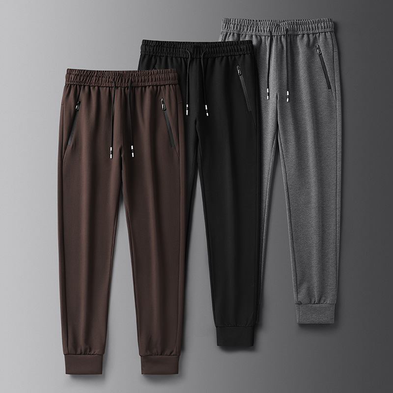 Plus size men's casual pants autumn and winter boutique Tencel Roman thread ankle-tied sports pants men's loose men's pants Plus size men's casual pants autumn and winter boutique Tencel Roman thread ankle-tied sports pants men's loose men's pants