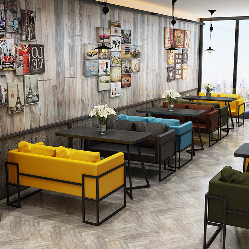 Retro Industrial Style Bar, Lounge Bar, Cafe, Booth Seating, Sofa, Reception Area, Music Restaurant, Bistro, Table and Chair Set