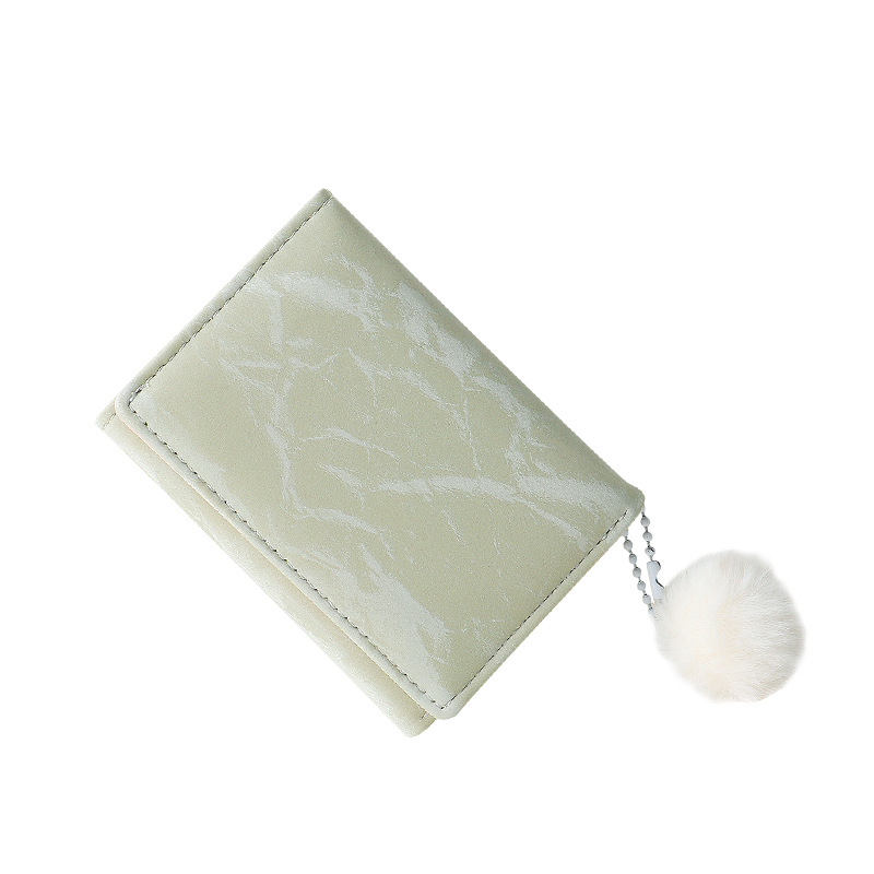 Tarjetero Corto con Hebilla para Mujer de Cuero PU Transpirable, Súper Ligero para Uso Diario