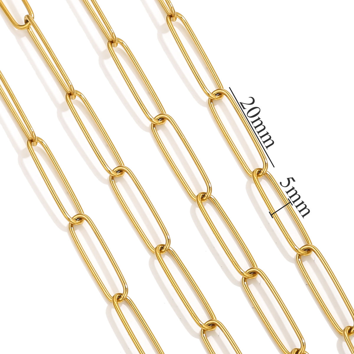 Acero inoxidable PVD chapado en oro oro cadena de cadena cruzada súper larga collar de bricolaje pulsera accesorios de joyería cadena al por mayor