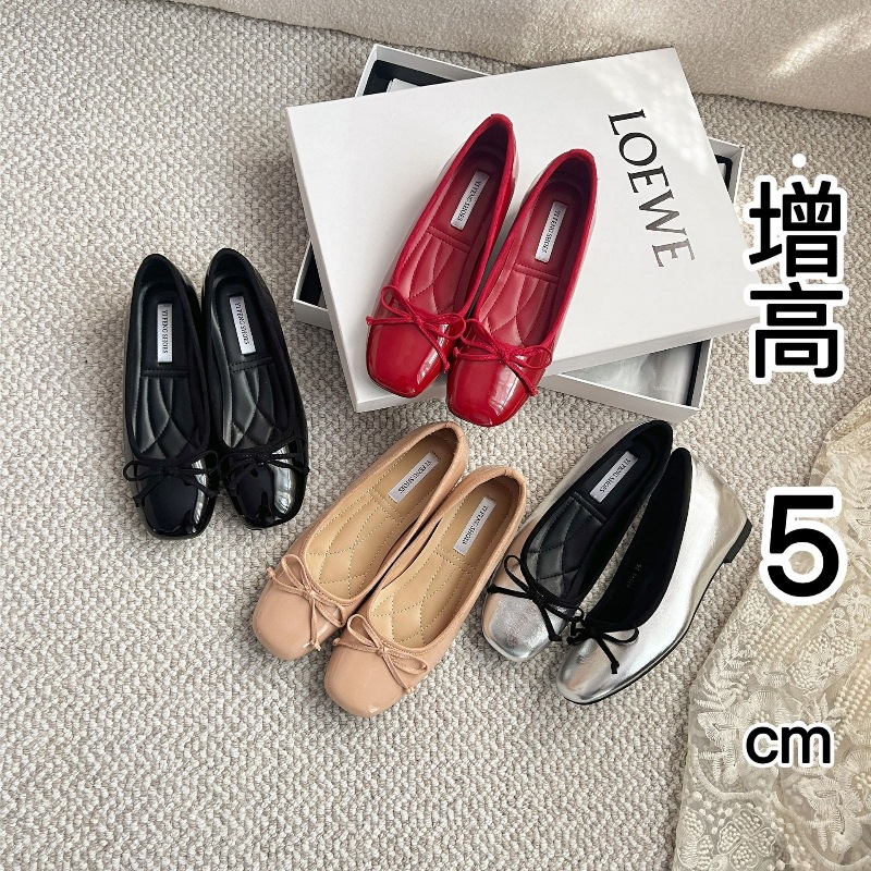 Women's 2025 Spring New Style Shallow Mouth Bow Ballet Flats with Skirt Mary Jane Shoes for Small People