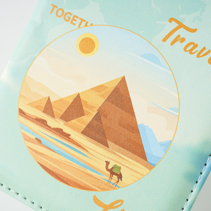 Landscape Pattern All Seasons Season Unisex Classic Style Landscape Pu Leather Passport Holders