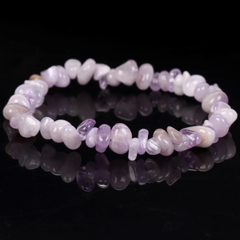 Natürliches Amethyst Perlen Armband Für Damen Elastisch Edelstein_voghion.com