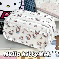 Kitty猫痛包筆袋ins高颜値少女心文房具袋アニメかわいい学生大容量鉛筆ケース