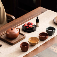 ✅原矿紫砂西施壶装五福茶杯泡茶壶套组送送客户节日伴手