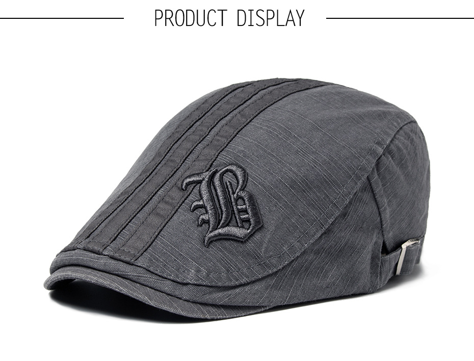 Berretto nuovo stile da uomo alla moda in cotone ricamato traspirante con ombreggiatura in lingua d'anatra primavera, estate, autunno protezione solare_voghion.com