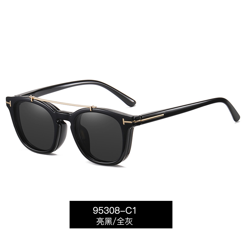 95308 nuevo conjunto de espejo magnético marco redondo marco pequeño anti-azul gafas de luz clip colgante espejo polarizado espejo fábrica en stock image 7