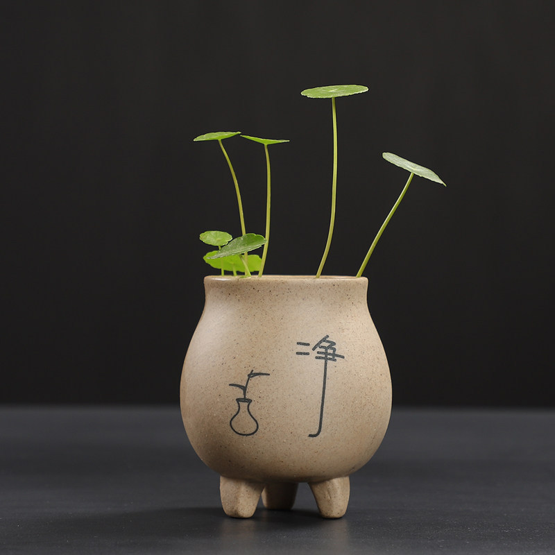 Chinese-Style Zen-Inspired Hydroponic Small Vase, Coarse Pottery Ceramic Ornament, Flower Pot Wholesale, Tea Tray, Tea Pet, Flower Vessel, Desktop Decoration Chinese-Style Zen-Inspired Hydroponic Small Vase, Coarse Pottery Ceramic Ornament, Flower Pot Wholesale, Tea Tray, Tea Pet, Flower Vessel, Desktop Decoration