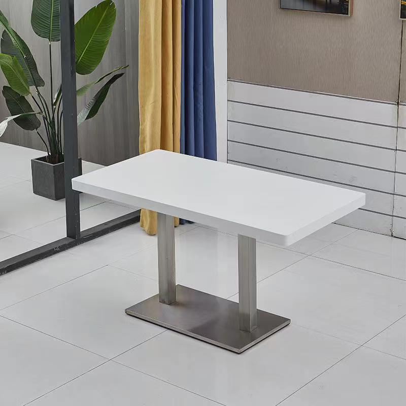 Fast Food Dining Table and Chair Set Combination Hotel Restaurant Snack Bar Catering Commercial Table Milk Tea Shop Slate Small Round Square Table