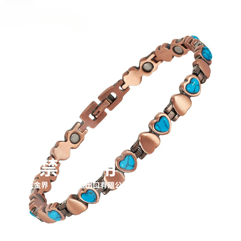 Factory Direct Supply Bracelet Heart-Shaped Geometric Pure Copper Bracelet Women's Magnetic Bracelet Jewelry Cross-Border