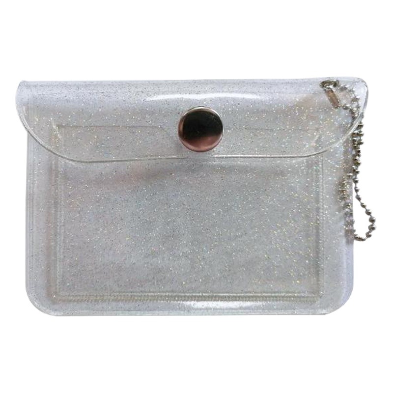 Japonés y coreano simple Internet celebridad transparente titular de la tarjeta estudiante portátil autobús ID tarjeta cubierta protectora brillo monedero