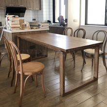 北欧实木餐桌组合简约白蜡木长桌原木日式大板桌莫比桌子家具橡木