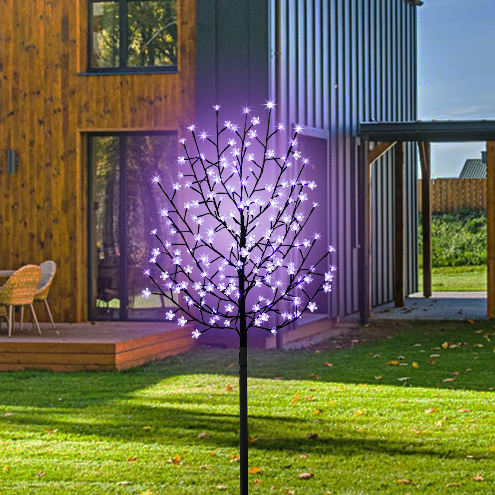 200L 보라색 빛 벚꽃 나무 태양열 모델