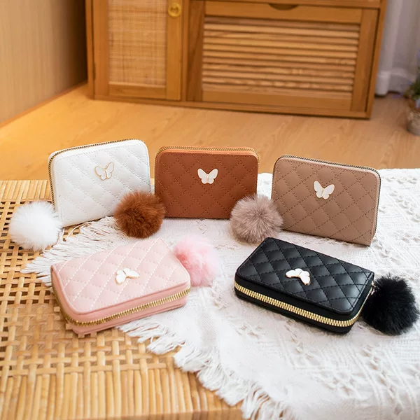 W Quilted Niche Om Coin Purse Seen Clutch Bag P Design S Small Wallet Women's Senior Welfare Ur