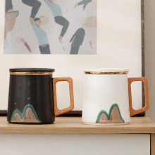 国潮江山陶瓷茶水分离泡茶杯子个人专用办公室茶道杯高档礼盒水杯