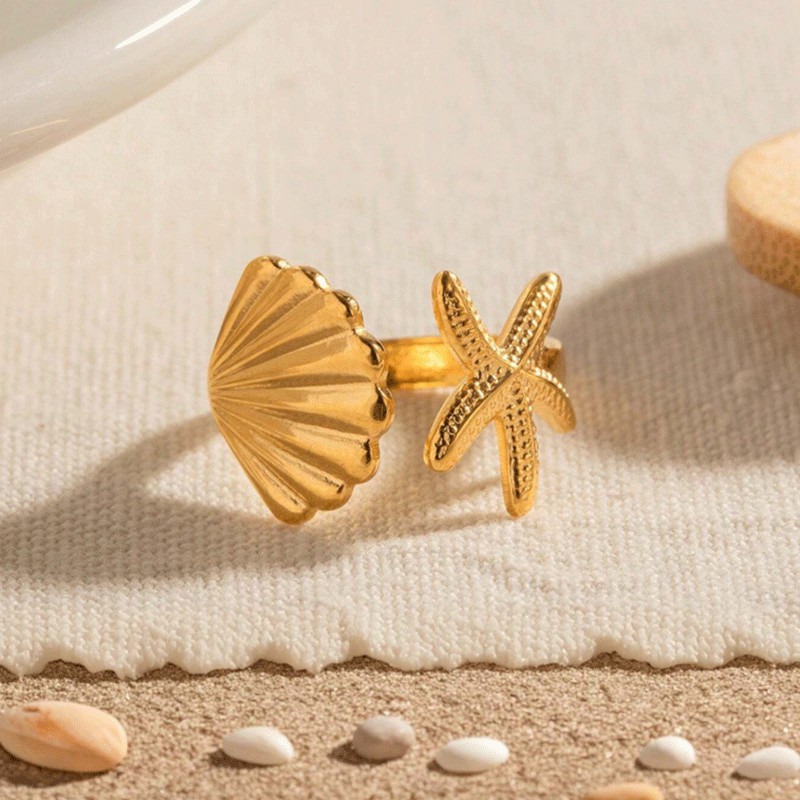 golden high quality asymmetrical glossy ring stainless steel