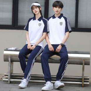 School Uniform Academy Style Junior High School Senior high school Primary School Students' Class Uniform Couple Suit Summer Short-sleeved suit Games Graduation Photo