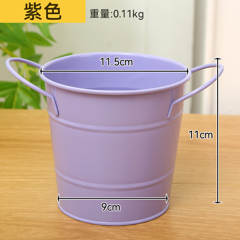 Transfronterizo de doble oreja barril de almacenamiento de hierro forjado artesanía doméstica mayorista barril de maceta se puede colgar contenedor creativo barril comercio exterior