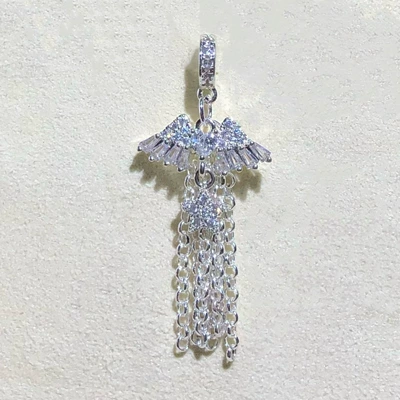 Zərgərlik ara hissələri, Color-Preserving Crystal DIY Accessories - bright-silver-wing-tassels