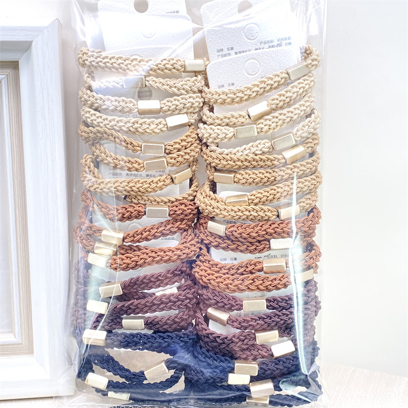 Traje de tarjeta cara sonriente oso etiqueta de cuero leche té color Banda para el cabello corbata de pelo de las mujeres banda de goma supermercado 2 yuanes tienda física accesorios para el cabello