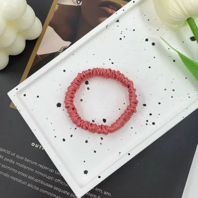 Saç üçün rezinlər – Hair Ties 1cm Hair Flower - grapefruit-red