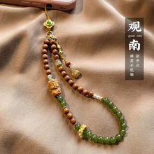国潮手机链 挂绳手机链 高级感精致文玩国风檀木挂饰女防丢挂绳
