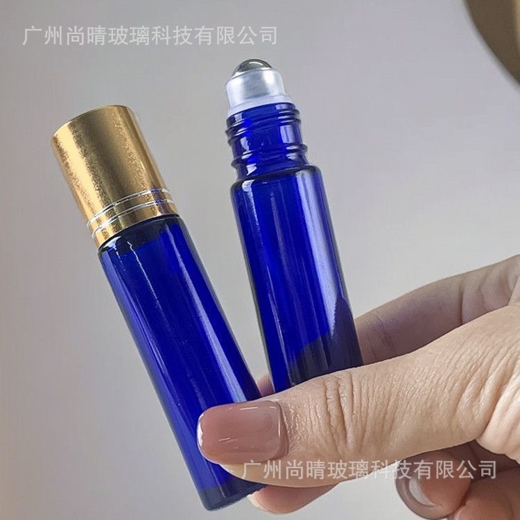 En stock 10ml botella de aceite esencial cuentas botella vacía cosméticos portátil esmerilado medicina aceite bola cabeza de bola de acero