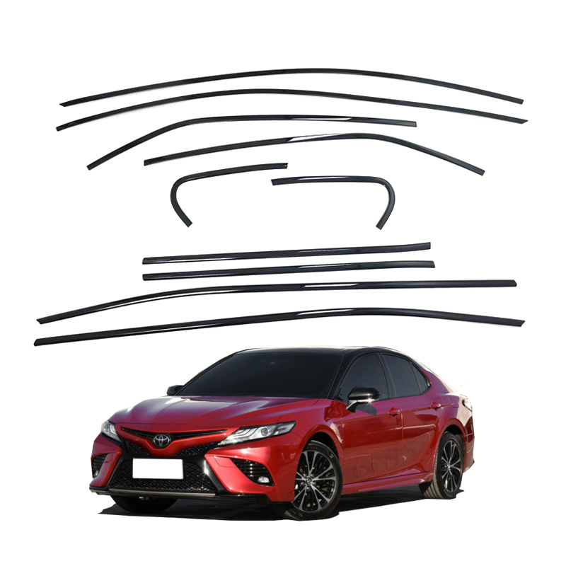 Special 2018-2023 Camry window trim strip body stainless steel window bright strip Silver/paint black