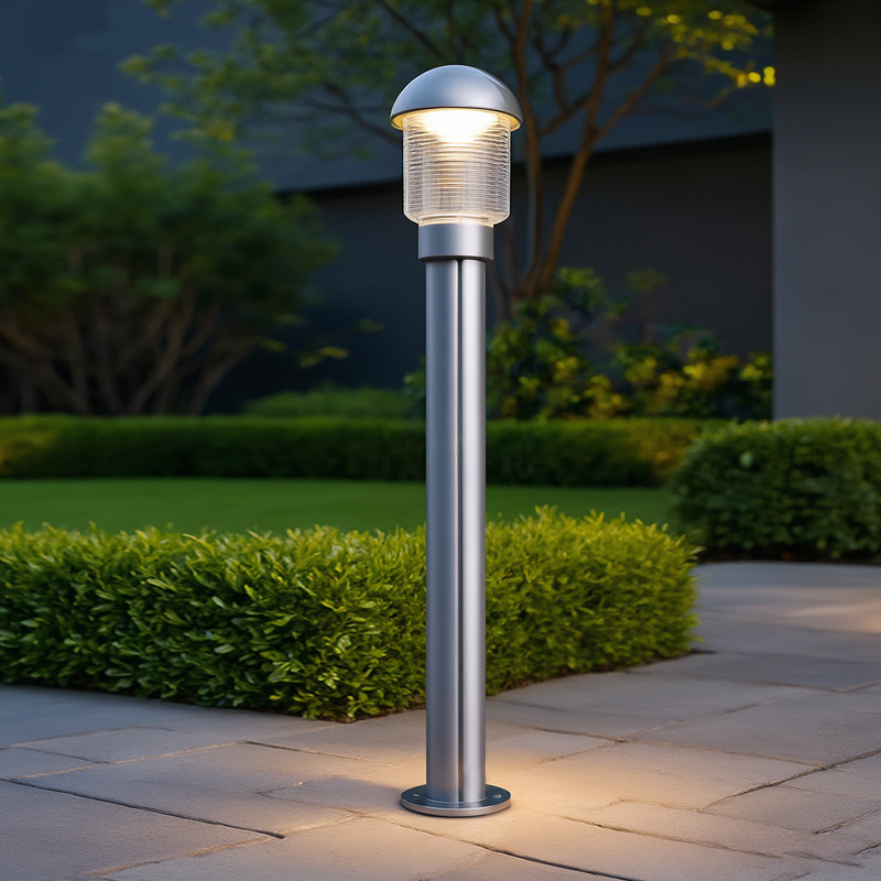 lámpara de césped exterior simple acero inoxidable lámpara de patio villa jardín lámpara de césped enchufable parque lámpara de pared columnar