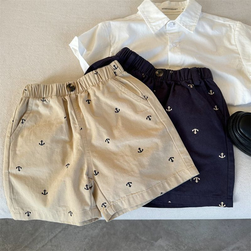 Small and Medium-Sized Kidsren's Pants Summer Korean Style Cotton Pants for Boys and Girls Baby Style Casual Shorts Beach Pants 0016A061