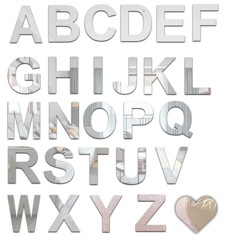26 English letters mirror wall stickers...