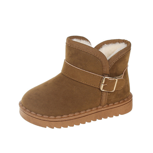 Children's Snow Boots for Boys and Girls, Winter Warmth, Fleece-lined and Thick-soled Short Boots with Soft Soles, Suitable for Middle-aged and Older Children