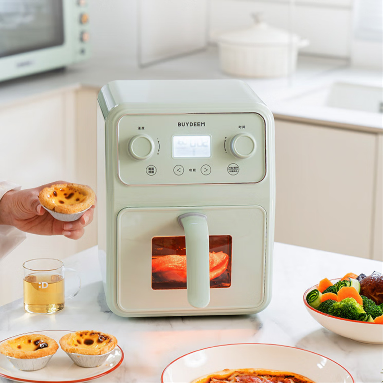 F51 Air Fryer Household Multifunctional Oil-Free Fryer 4L Large Capacity Visual Window