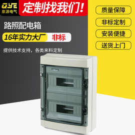厂家供应IP65塑料户外照明配电箱照明配电箱24路照明回路箱断路器