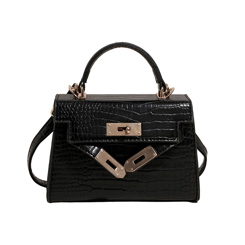 Bolso cuadrado pequeño portátil de alta gama para mujer 2025 nuevo patrón de cocodrilo platino Kelly bolso bandolera de moda